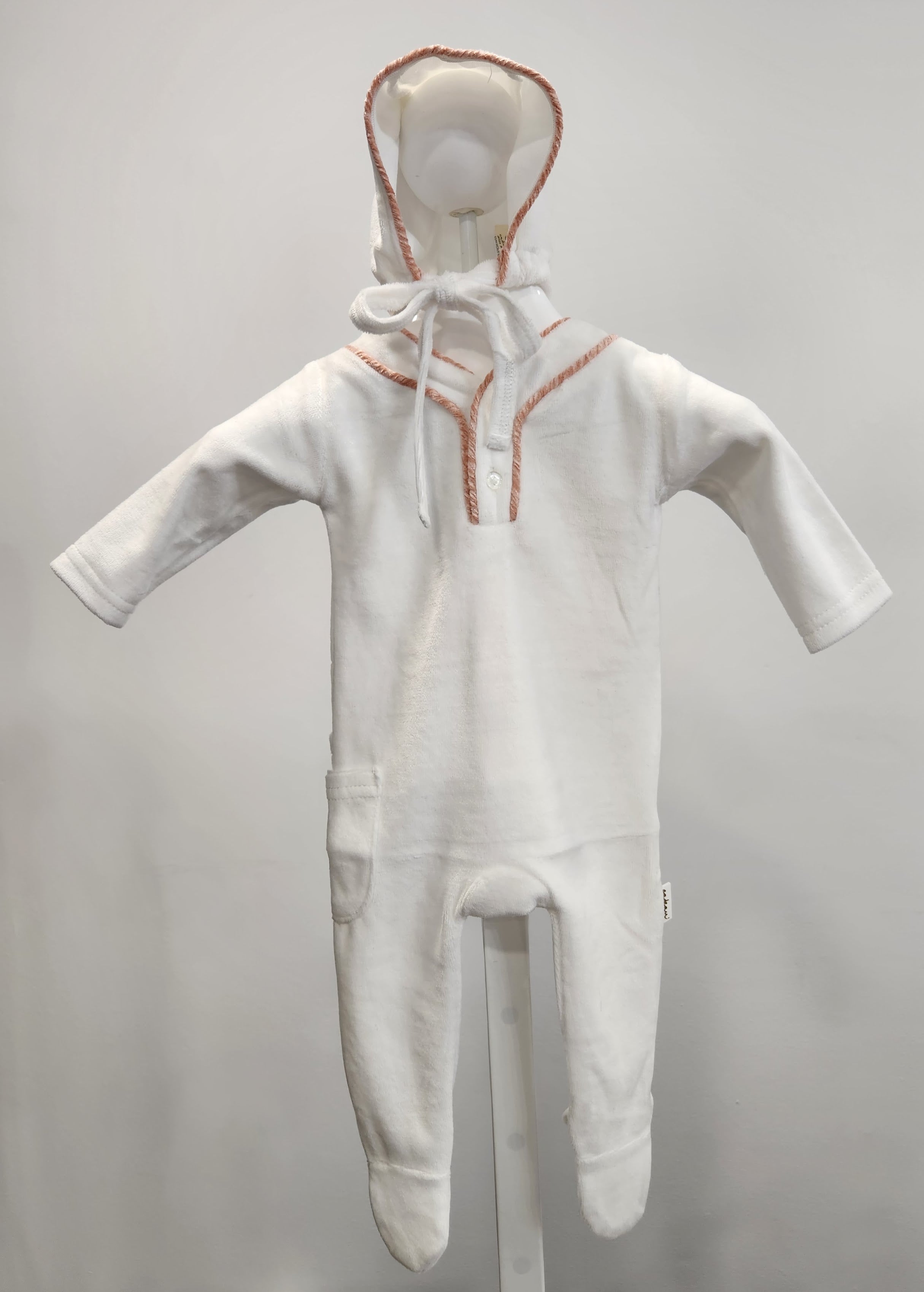 Velour Trimmed Footie & Hat