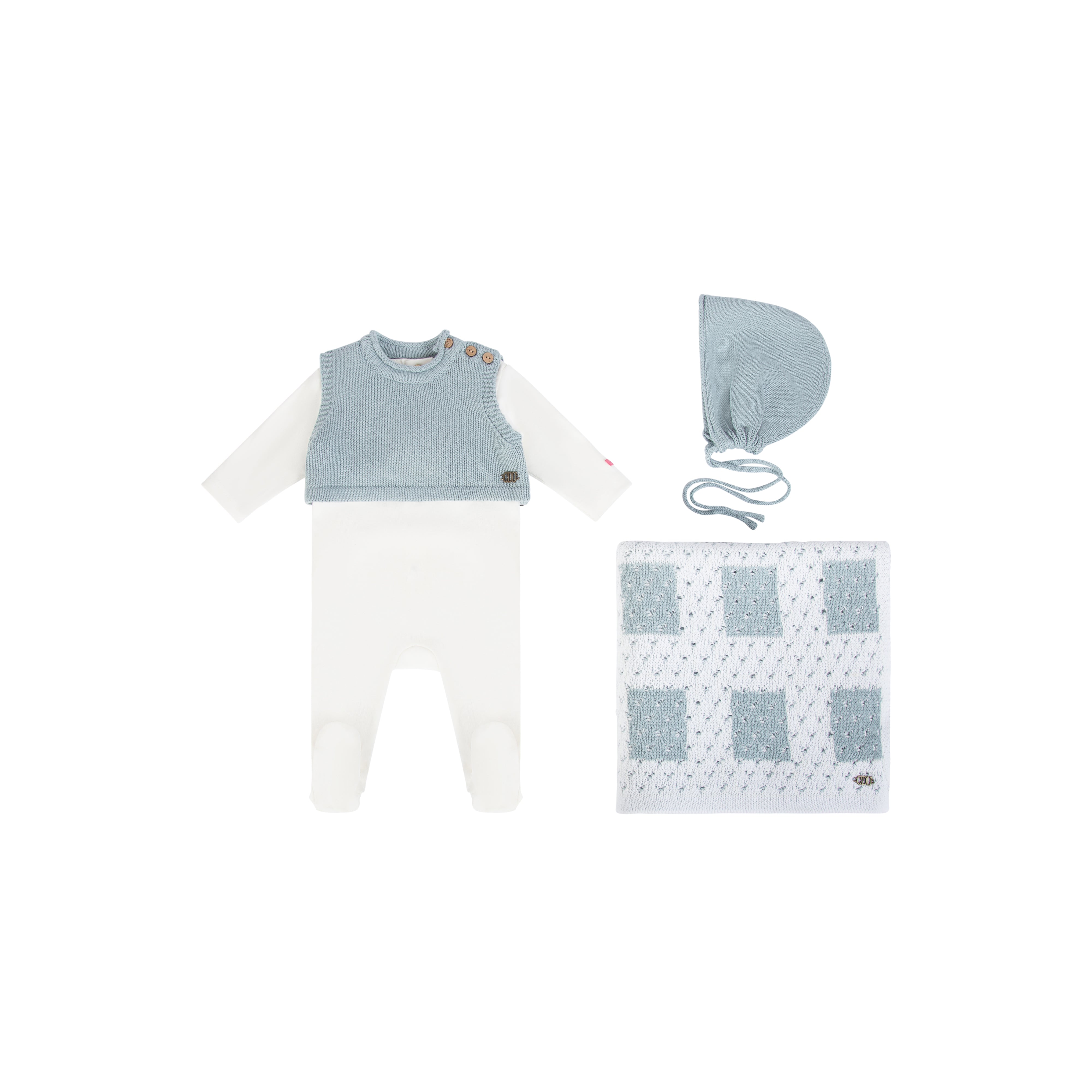 Knitted Shrug Set (Blue)