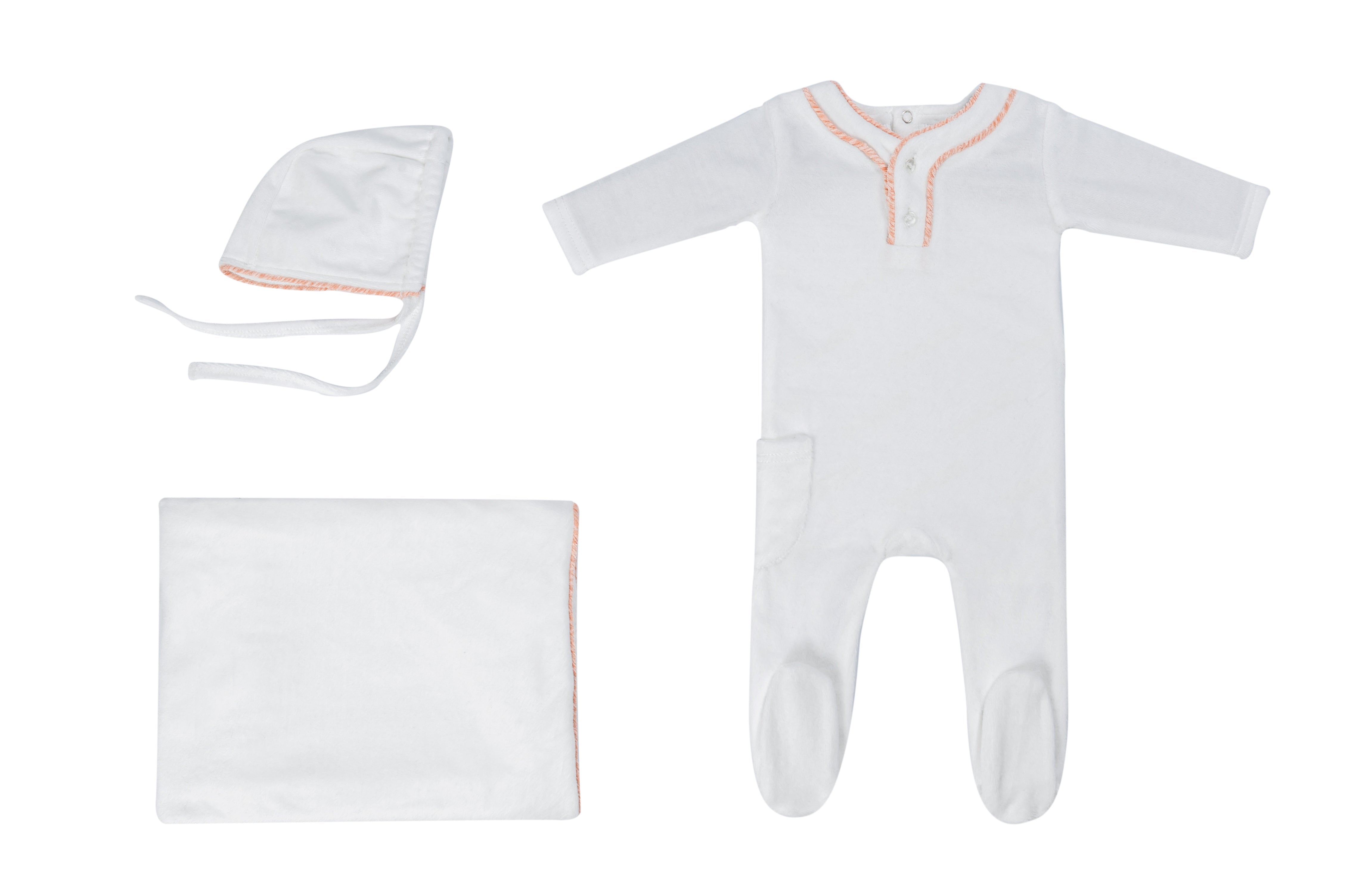 Velour Trimmed Footie Set