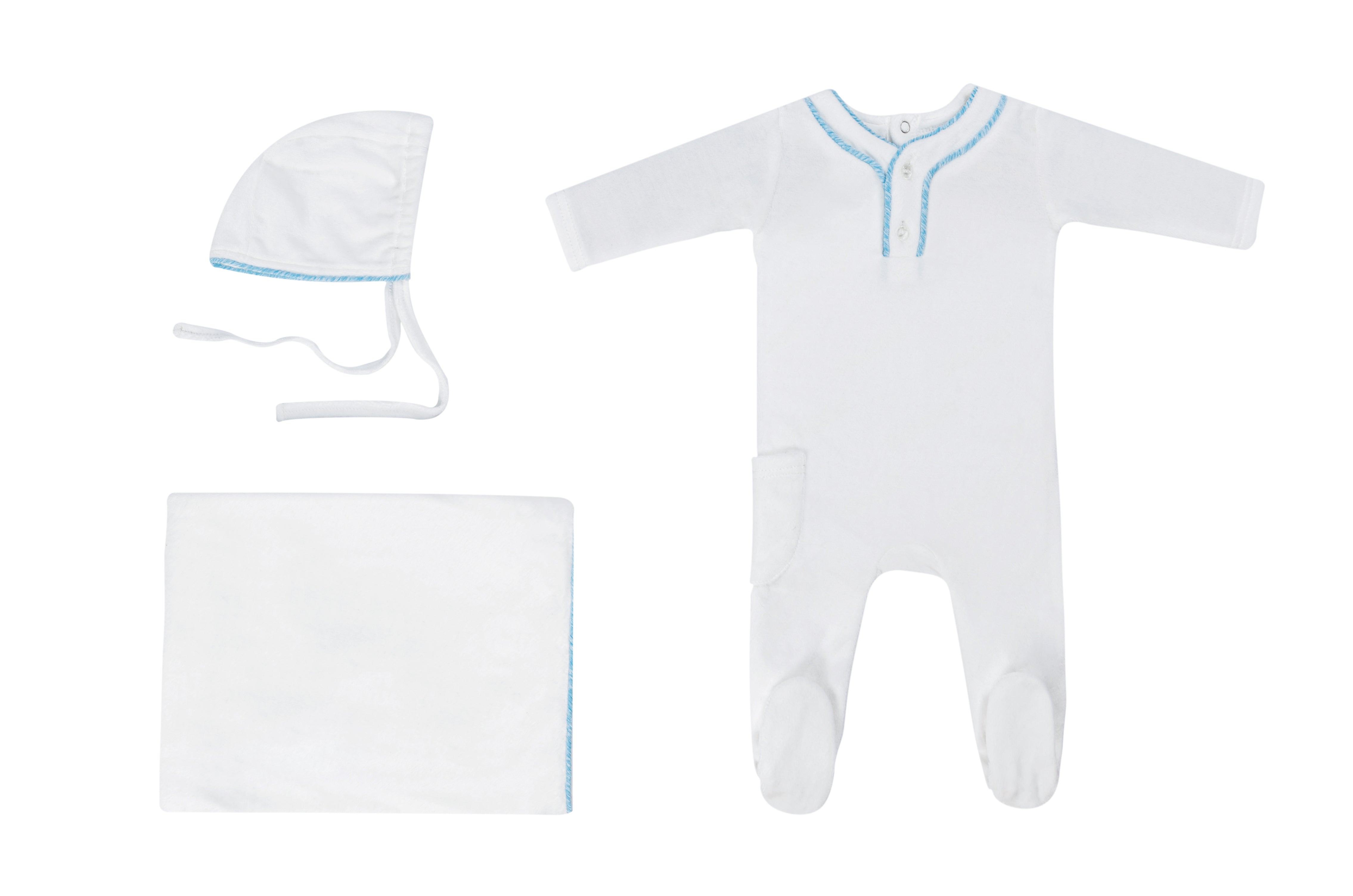 Velour Trimmed Footie Set
