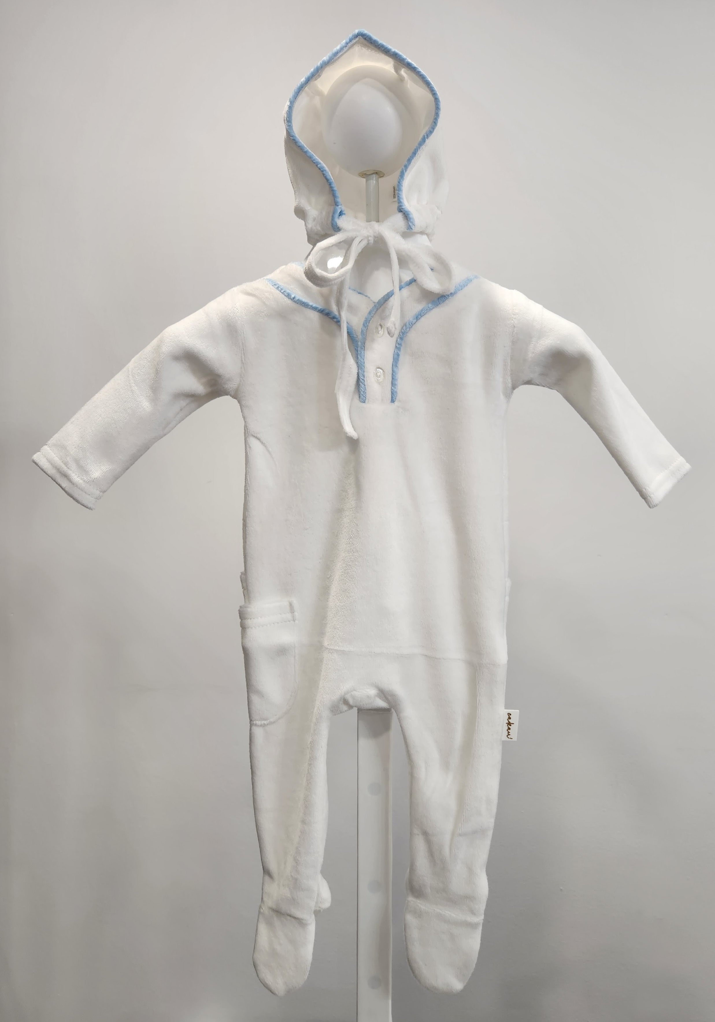 Velour Trimmed Footie & Hat