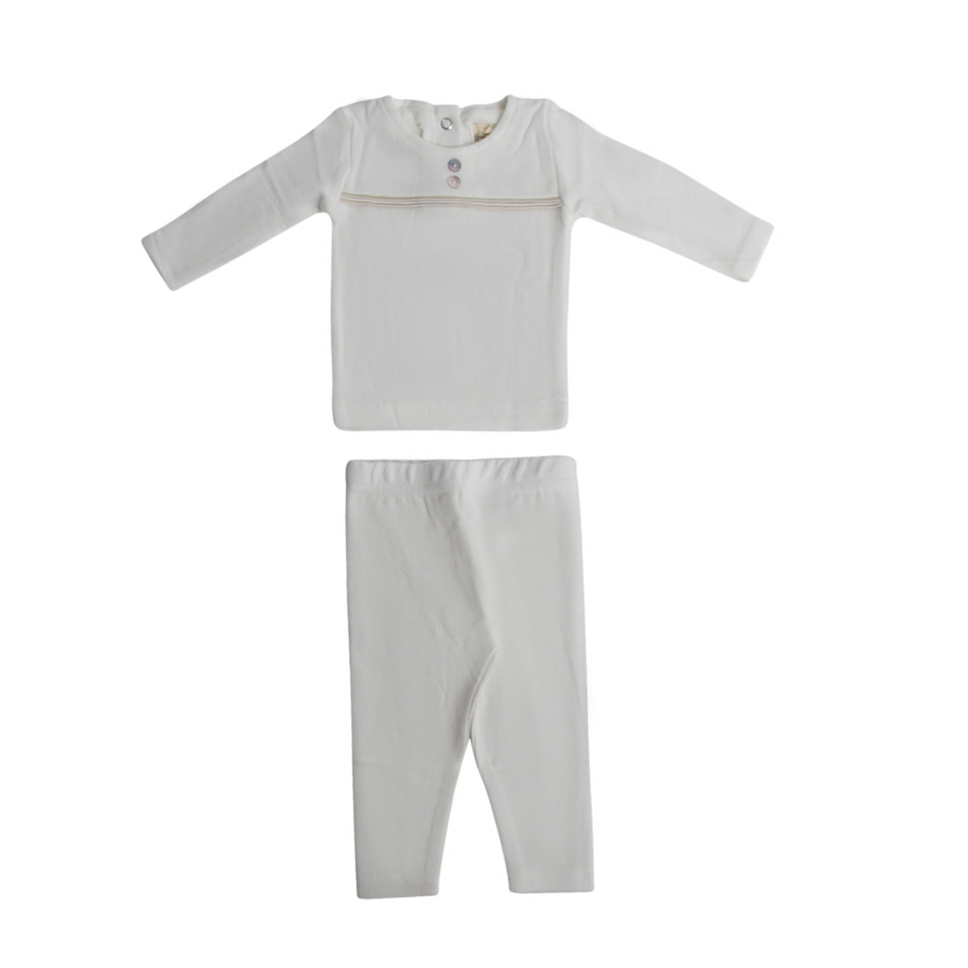 White with gold piping 2 piece